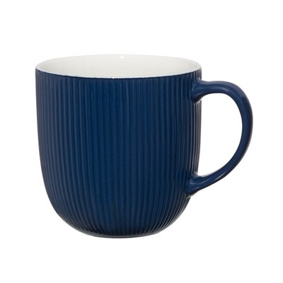 AMBITION Kaffeebecher Kaffeetasse Becher Porzellan Tasse Curly 360ml marineblau 
