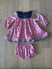 Stella McCartney Kids Pink Tulip Print Dress and Bloomers Set 12 Months