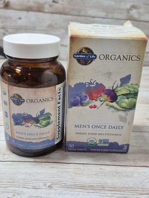 Garden of Life Once Daily Organic Whole Food Multivitamin for Men 30 Tablets
