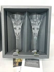 VTG Waterford Crystal Millennium Champagne Toasting Flutes Prosperity New in Box
