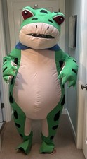 Inflatable Frog Costume Green Blow Up Funny Protest Novelty Party Mascot Sz XXL