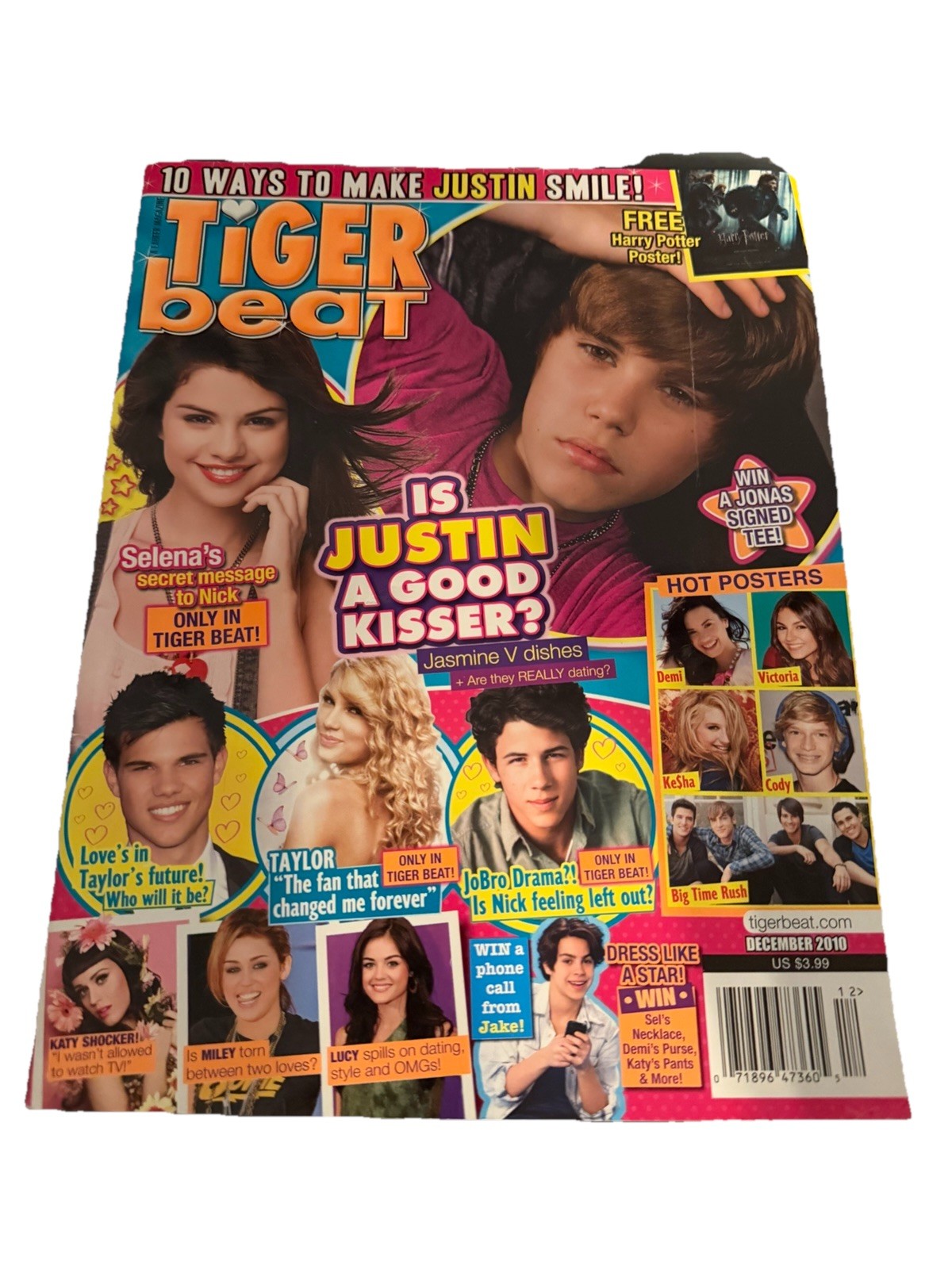 Tiger Beat Magazine Dec 2010 Jonas Selena Beiber Preowned
