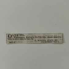 Olive Oil C Morton Stewart Gay St 1862 Civil War Baltimore Clipping SAJ2-S36