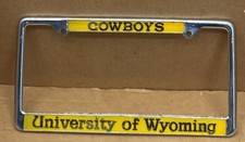 RARE COWBOYS UNIVERSITY OF WYOMING LICENSE PLATE FRAME.