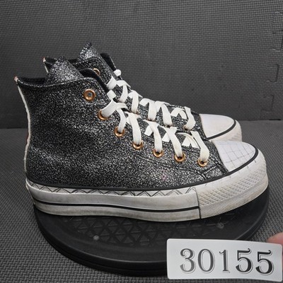 Converse Chuck Taylor All Star Shoes Womens Size Black Silver