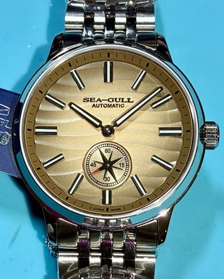 SEAGULL SAND DUNES FUME DIAL 40MM AUTOMATIC SAPPHIRE CRYSTAL STAINLESS STEEL!!