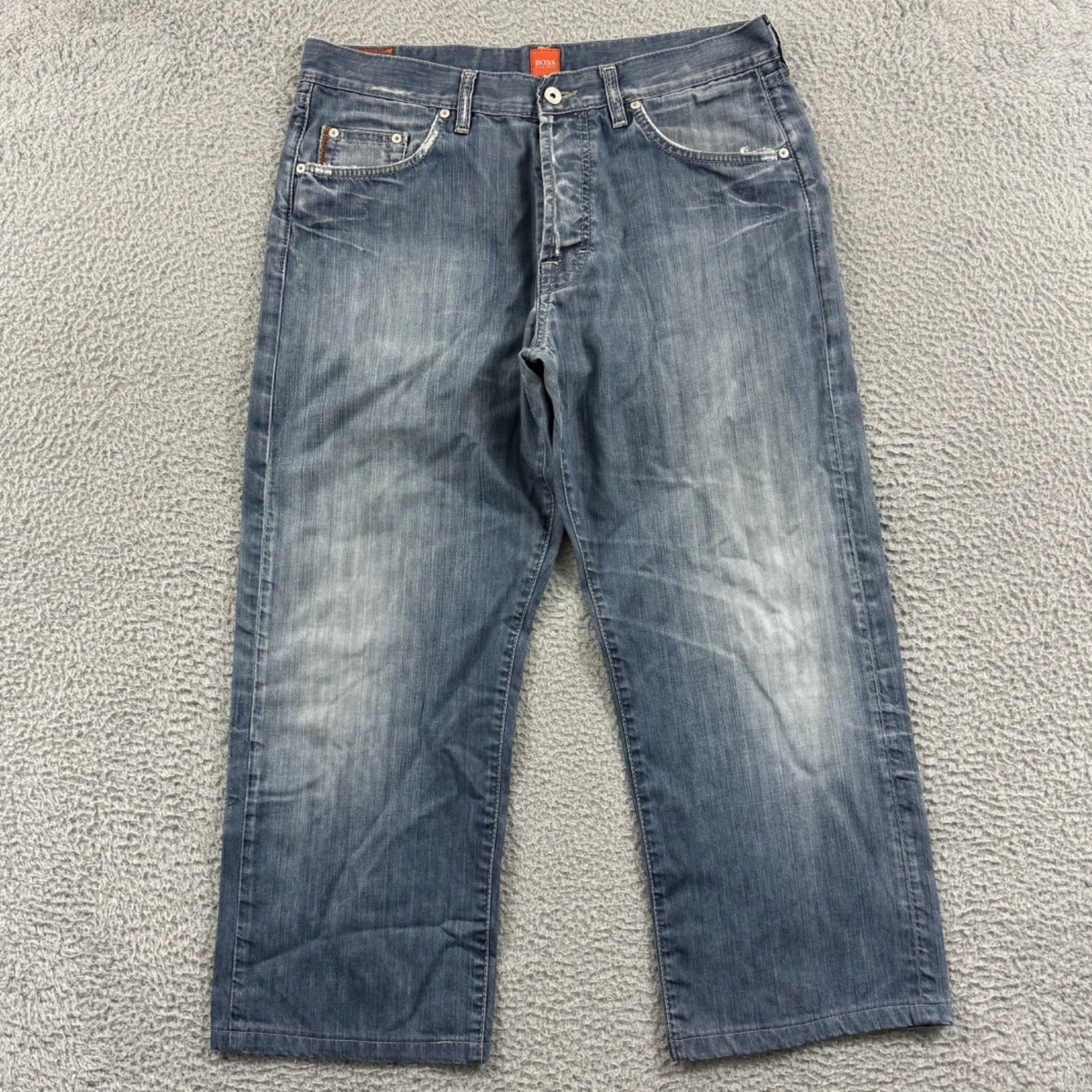 Jeans Hugo Boss Maine1 Taille W33/L30 - Coupe Standard, Délavé Moustaches, Bleu, Très Bon état