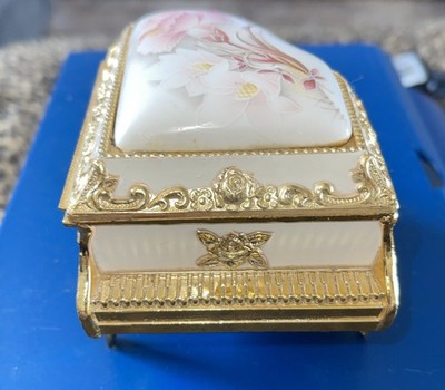 Linden Japan Ornate Piano Music Memory Trinket Jewelry Box Label on Bottom (F1)