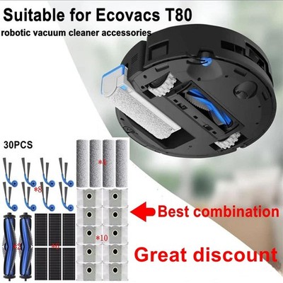 For ECOVACS DEEBOT T80 Robot Vacuum Cleaning Brushes Mop Cloths Filter Dust Bag
