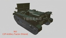 3D Printing 1/72 Polish C2P Artillery Tractor Unpainted