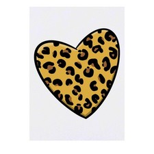 'Leopard Print Heart' Temporary Tattoos / Transfers TO00042848 