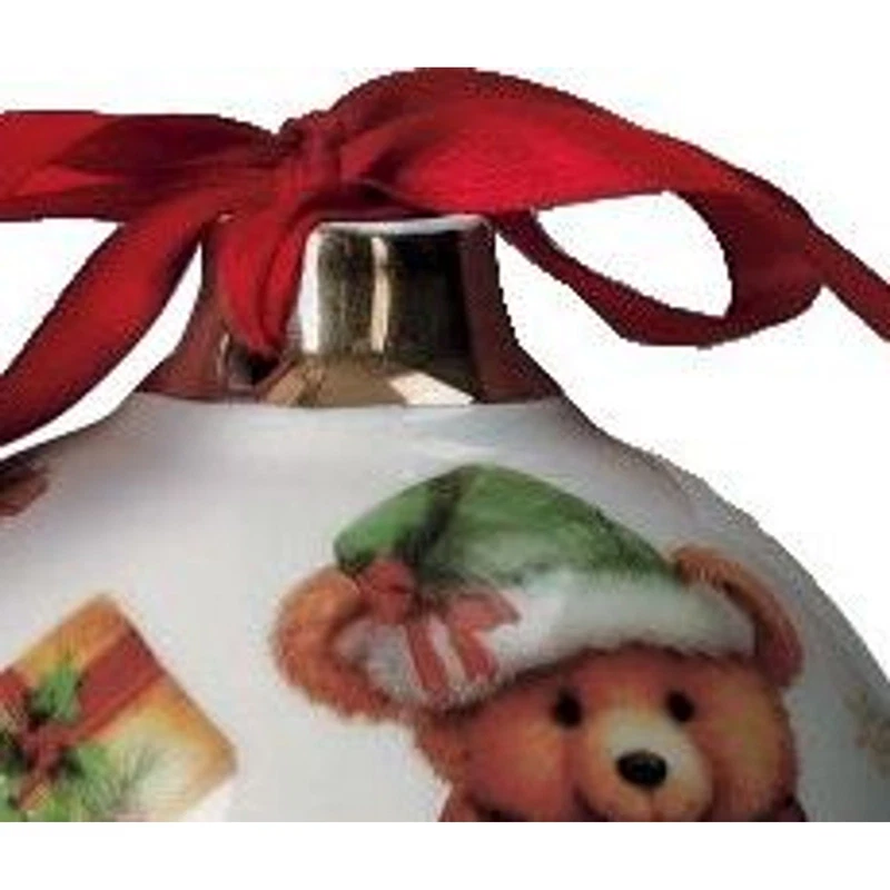 Palla di Natale Ceramica BRANDANI Coccole Orsetto Decorazione Albero 10 cm, fotografia 7 di 9