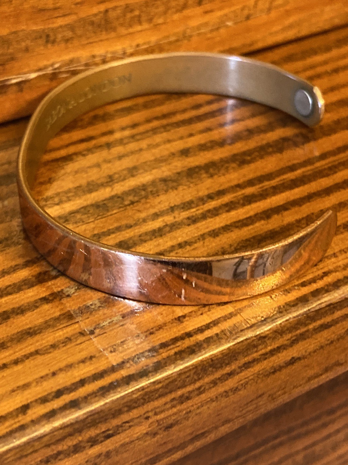 Vintage Signed Sabina Solid Copper Cuff Braclet - image 3