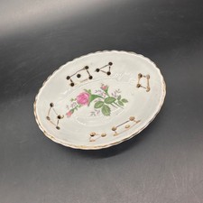 Jabón Floral Vintage Baratija Plato Rosa Rosa Flores Porcelana Ovalado Romántico Retro