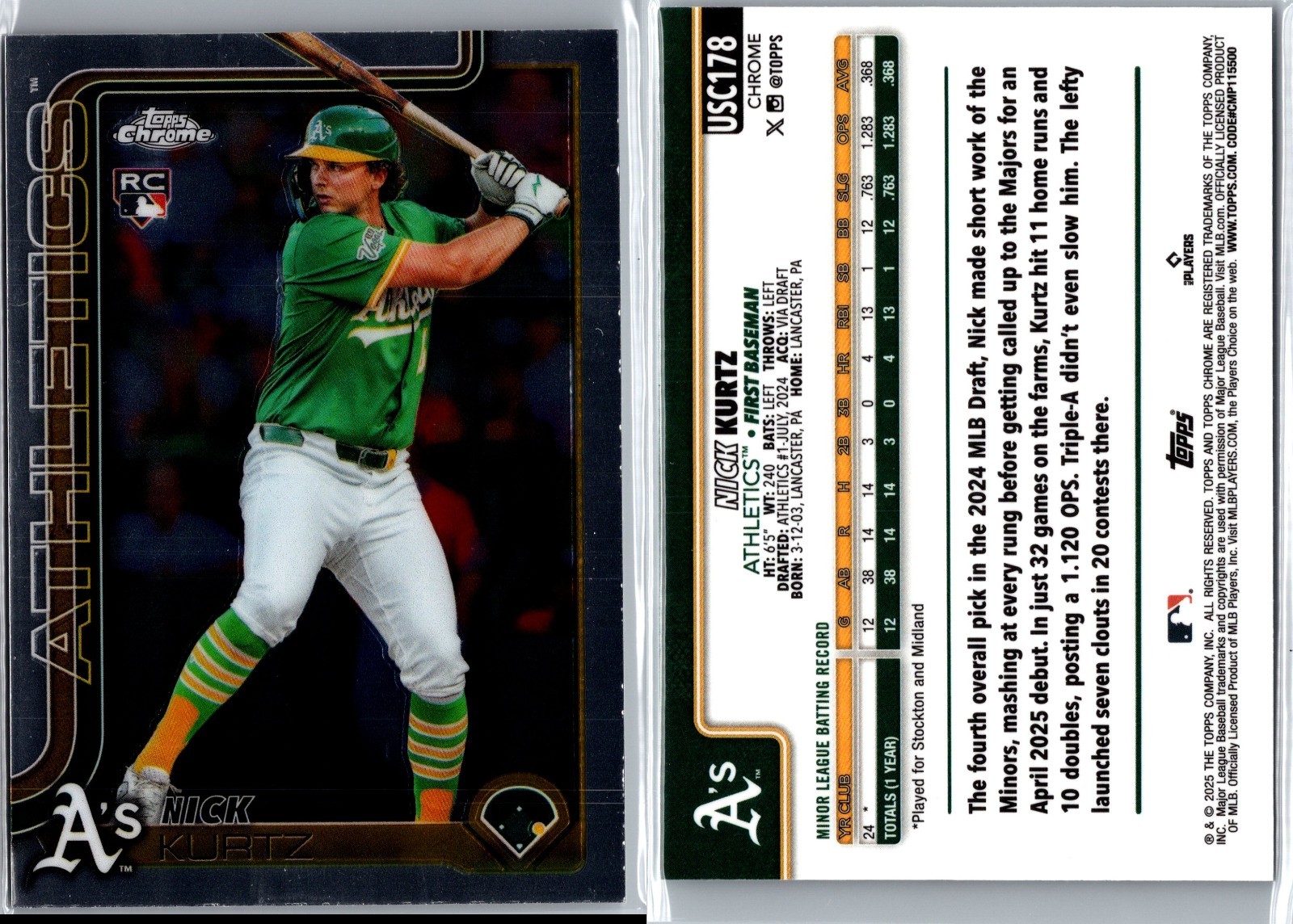 2025 Topps Chrome Update Nick Kurtz #USC178