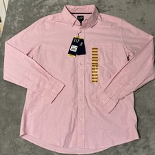 Gap Men's Long Sleeve Easy Relaxed Fit Button-Down Oxford Shirt Prism Pink Med.