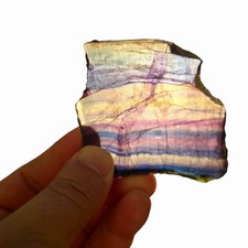 Chinese Rainbow Fluorite Slab - Blue Purple Green - Multi-Layer