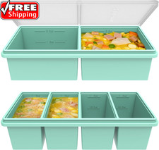 Silicone Soup Freezer Molds with Lids, 2 Cup 1 Cup Combo, Soup Container Style