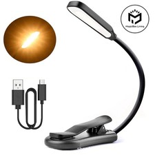 Flexible Rechargeable LED Book Light With 3 Light Modes Easy Clip Reading Lamp