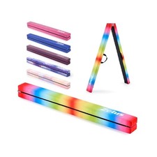 8ft Folding Gymnastics Balance Beam, Anti-Slip Base, Carry Handles, Kids to Pros