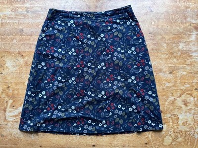 SEASALT FLORAL CORD SKIRT WAIST 34'' UK 16 PENCIL LINED BRUME COTTON