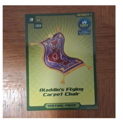 Disney VMK Series 1 Aladdin's Flying Carpet Chair Virtual Prize Card 3/30