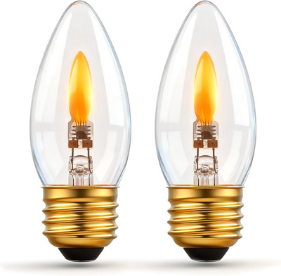 B10/B11 LED Flame Effect Bulb, E26 Base, 1800K Flickering Candle Light, Ideal fo