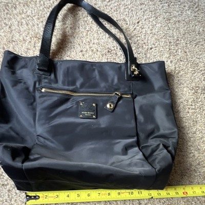 Henri Bendel Black Tote with Gold Hardware, Purple Lining  display picture 1