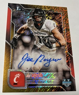 Joe Royer 2025 Bowman U Chrome Gold Shimmer 1st Bowman Rookie Auto /50 Browns RC