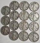 15 x 1916-D Walking Liberty Half Dollars (15 coin lot)