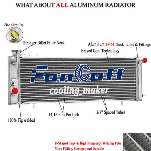 Aluminum Radiator fits 1991-2000 Jeep Cherokee XJ 1991-1992 Comanche 2.5L 4.0L - Picture 1 of 8