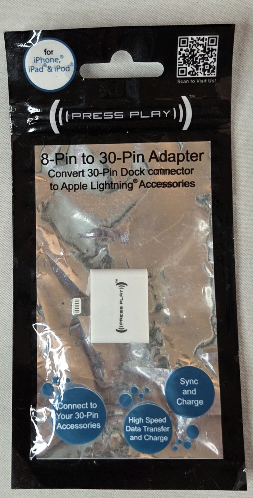 30 Pin to 8 Pin Converter Adapter for Apple iPhone 4 5 6 6s 7 8 iPad Charger