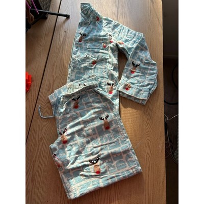 Women s 2Pc La Senza Cotton Flannel Reindeer Print Pajama Set Size Xs/Small