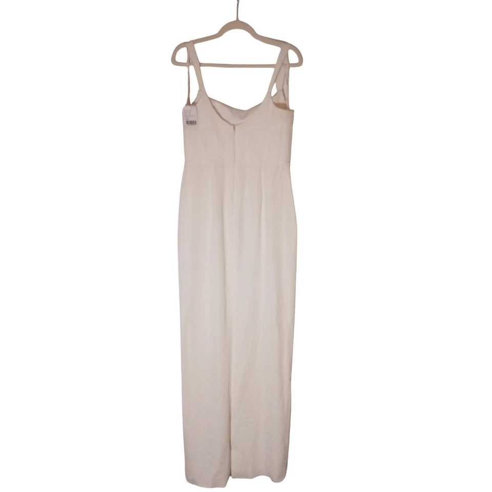 Nuevo con etiquetas Vestido Maxi Corsé Hilo Vientre Columna Crepé Marfil Talla 8 Estilo TH133 Foto 2 de 4