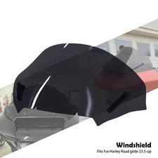 Wave Windscreen Black 13" Windshield Fit For Harley Road Glide FLTRX 23.5-2025
