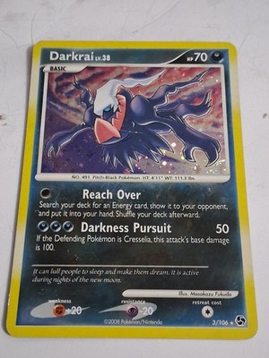 Pokemon Darkrai Holo Rare Card 3/106 Great Encounters Series LP Almost NM
