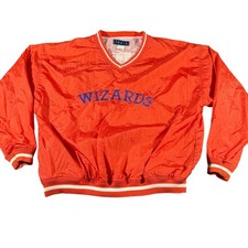 Vintage Tonix Wizards Randell 44 Windbreaker Pullover Orange Mens Nylon V-Neck