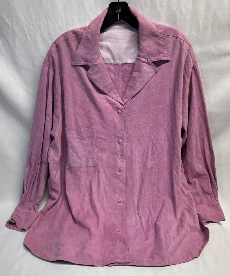 Chaqueta de gamuza de cordero rosa Firenze Santa Bárbara de colección talla única ¿mediana-grande? ¿años 80? Foto 3 de 4