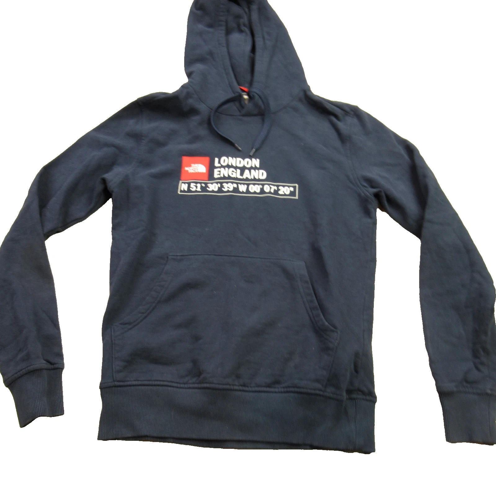 North Face Hoodie Mens Small Blue Long Sleeve Hooded Pullover Pockets