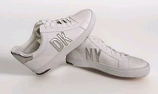 DKNY Abeni Sneakers Woman's Size 7M Low-top White/Silver Lace Up Casual Shoes