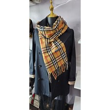 BURBERRYs of London 100 Lambswool BEIGE Scarf Nova Check Vintage 2 