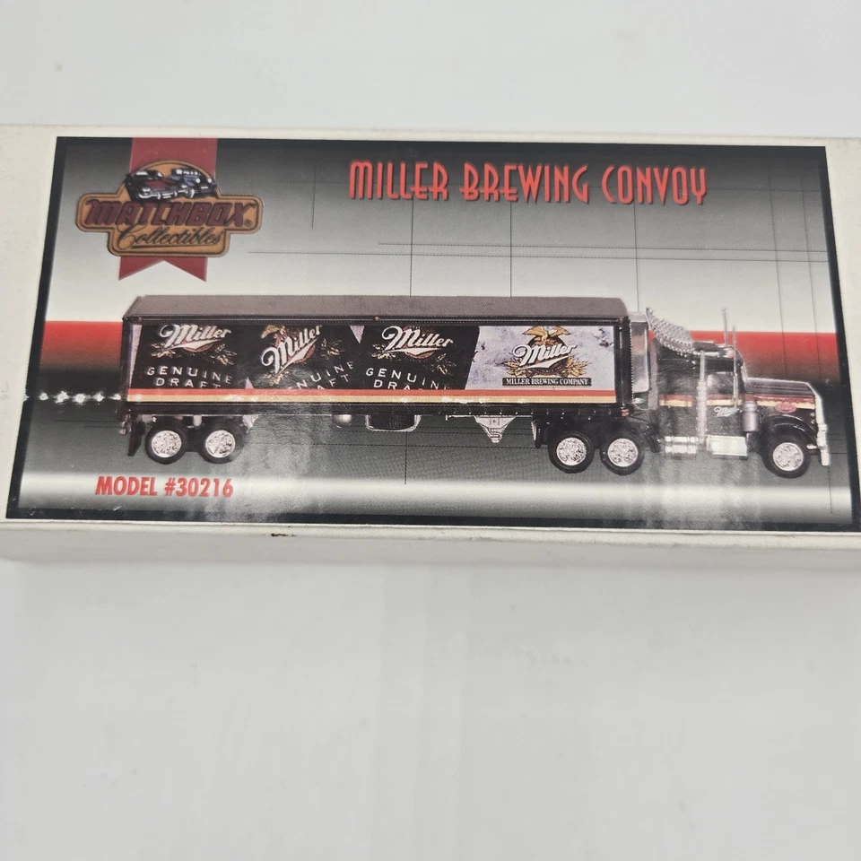 Nuevo en caja De Colección 1996 Matchbox Miller Brewing Convoy Peterbilt Semi 1:100 Diecast Foto 2 de 4