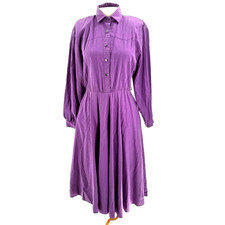 Vintage Circle T Western Midi Dress Women's 10 Purple Cowgirl Rodeo Country USA