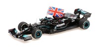 Minichamps 1:43 Mercedes W12 Lewis Hamilton Winner British Gp 2021 With Flag