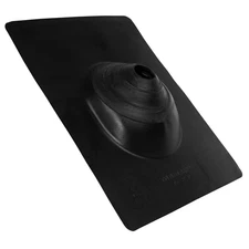 No-Calk 6-1/4 In. X 10-3/4 In. Galvanized Steel Black Vent Pipe Roof Flashing wi