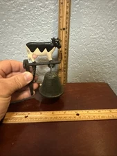 Vintage Cast Iron Cow Dinner Bell Wall Mount