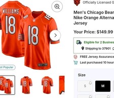 Nike Caleb Williams #18 Chicago Bears JERSEY LARGE BRAND NEW