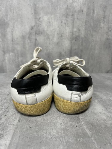 YSL Saint Laurent Court Classic Low Top Sneakers Men's Size 41 US8 White Leather - Picture 18 of 24