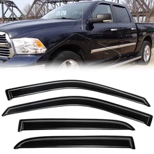 For Dodge Ram 1500 Crew Cab 09-18 Window Visor Sun Shade Rain Guards Xwkqfkhfjms