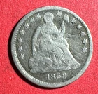 1858 US Seated LIBERTY Half Dime! "Philadelphia" Mint! FINE! Old US Coin!
